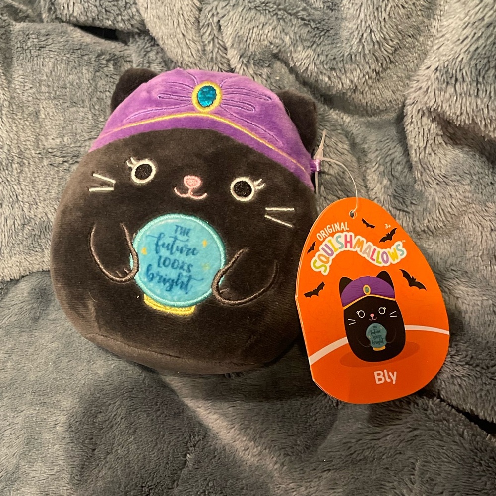 Squishmallows Bly Black Cat Plush Display NWT